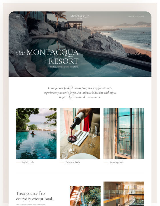Montacqua - New Hotel Webflow Template
