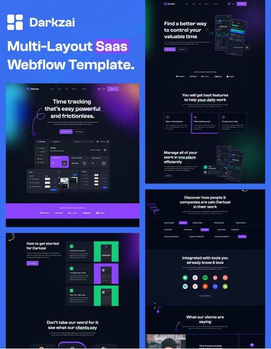 Darkzai - New SaaS Webflow Template
