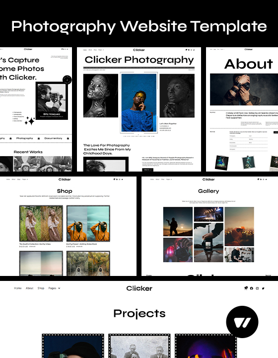 Clicker - New Photography Webflow Template