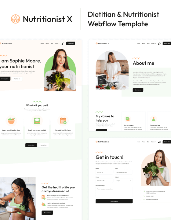 Nutritionist X - New Coaching Webflow Template