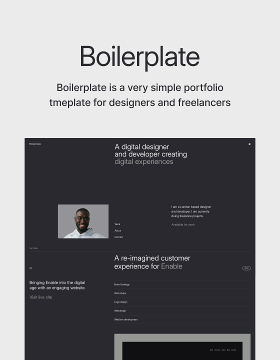 Boilerplate - New Portfolio Webflow Template