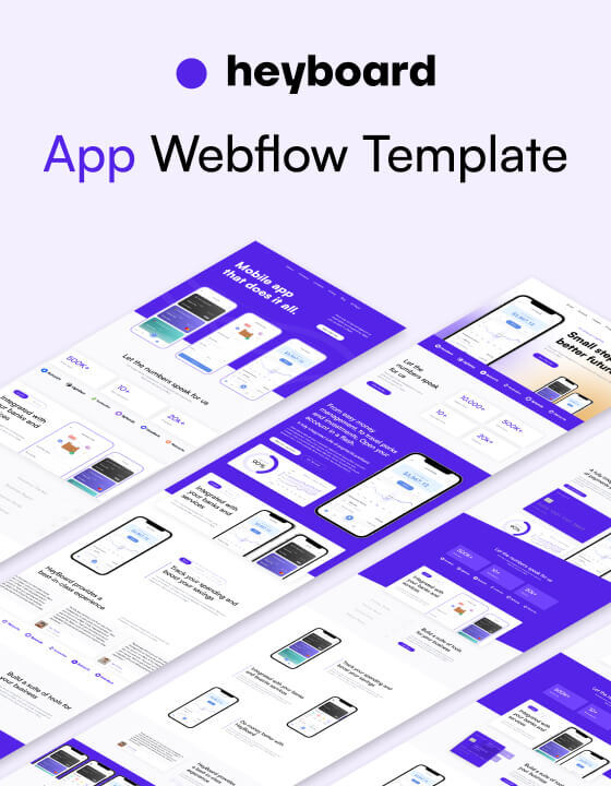 Heyboard - New App Webflow Template