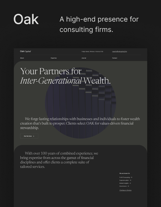 Oak - New Consulting Webflow Template