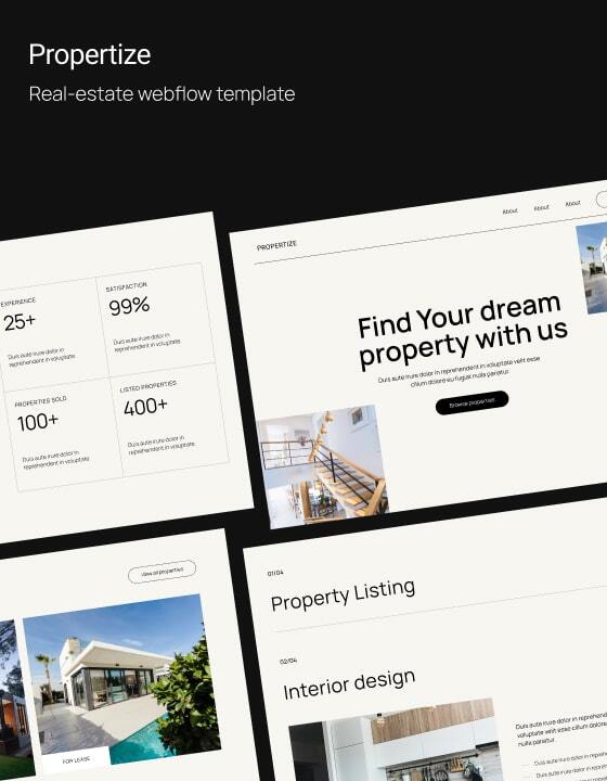 Propertize - New Real Estate Webflow Template