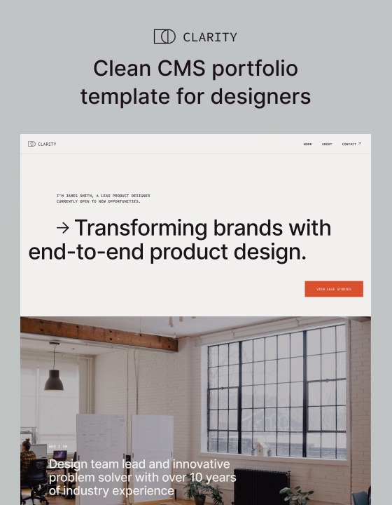 Clarity - New Portfolio Webflow Template