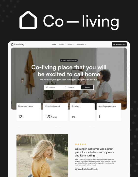 Coliving - New Real Estate Webflow Template