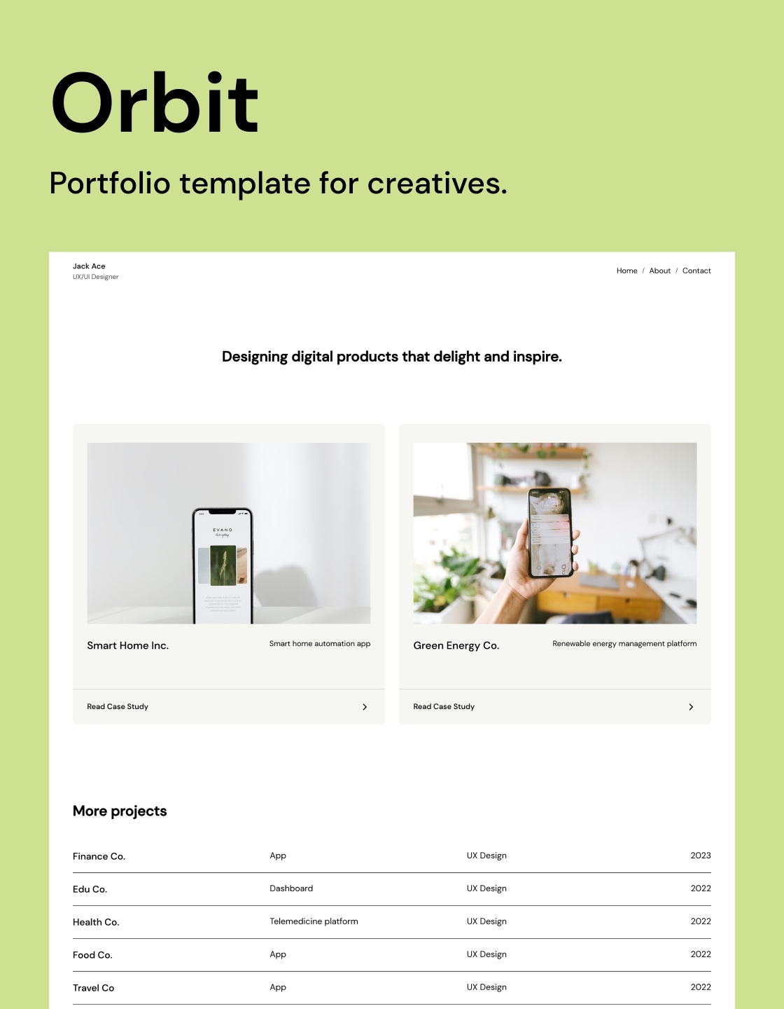 Orbit - New Portfolio Webflow Template