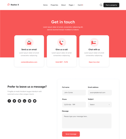 Realtor X - Webflow Ecommerce website template