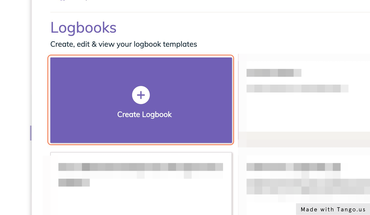 Click on Create Logbook