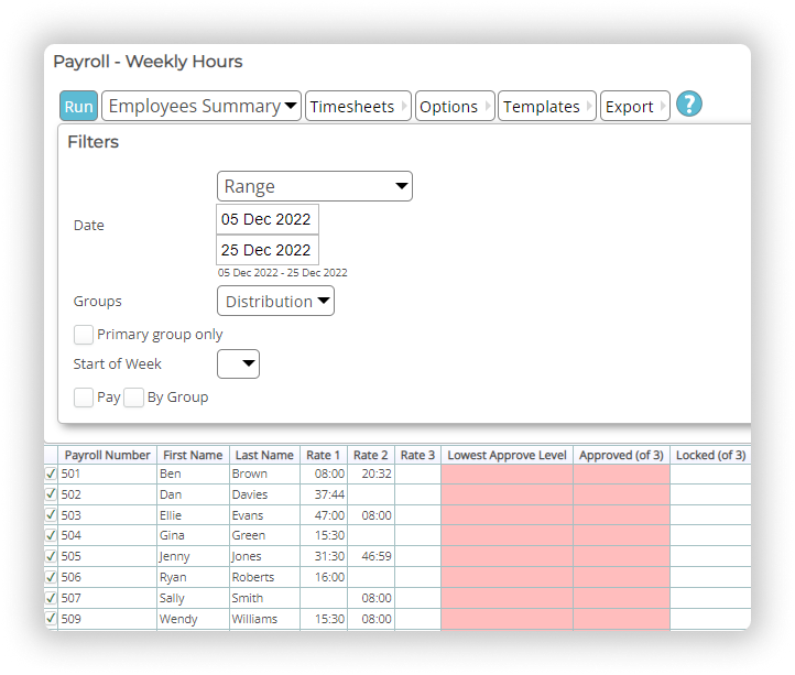 How do I bulk approve Timesheets?