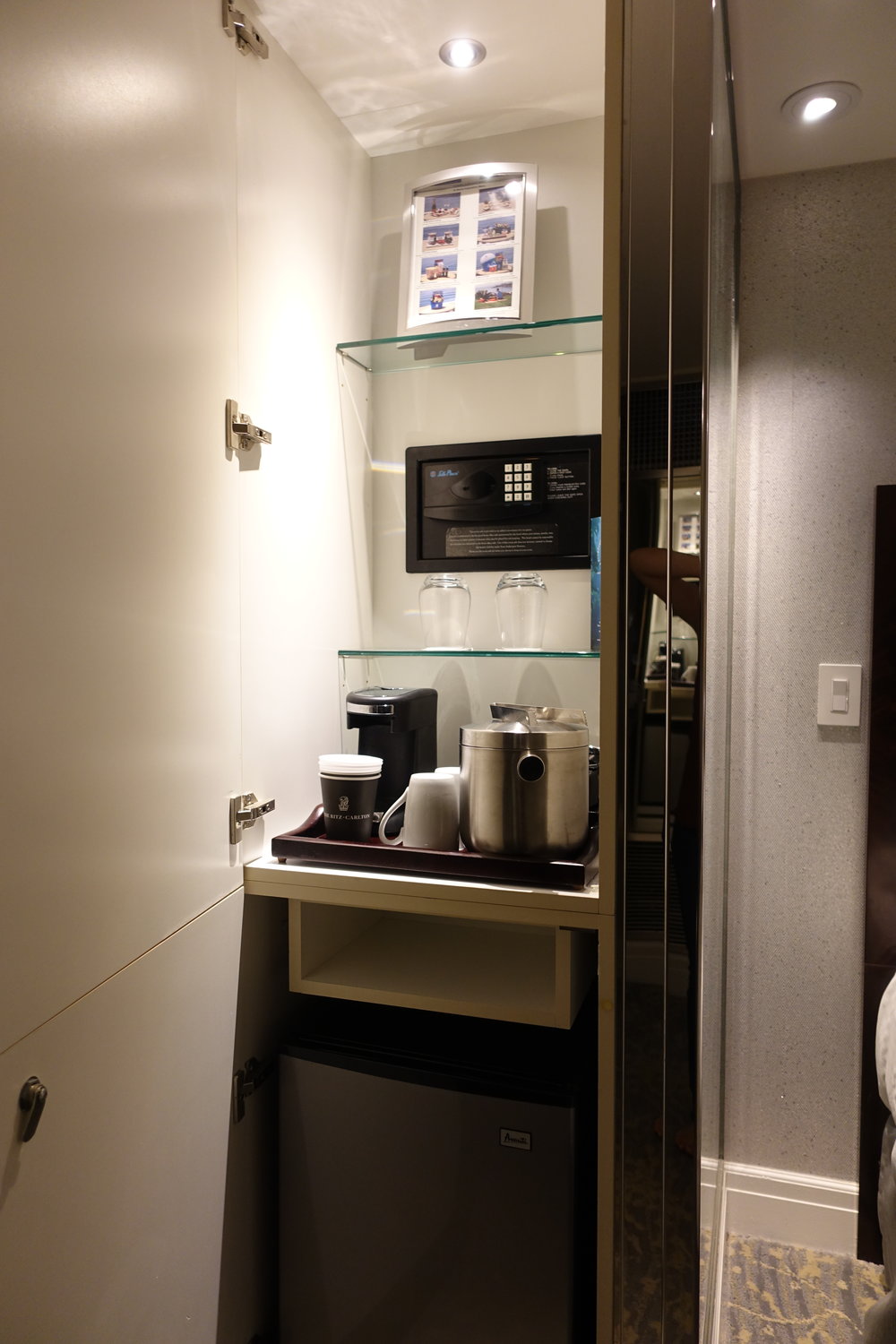 coffee and minifridge