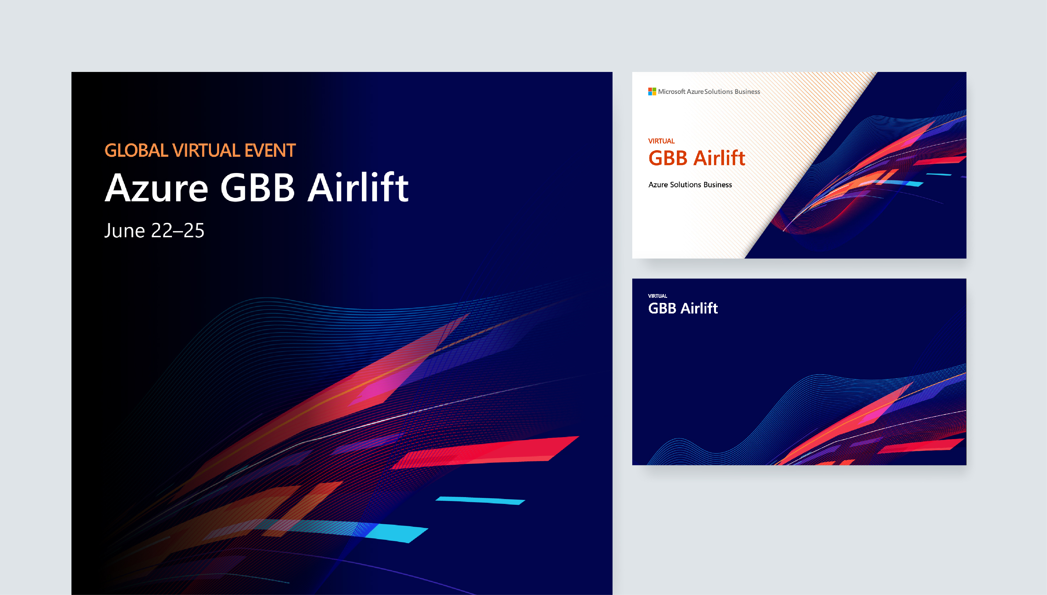 Presentation design portfolio: Microsoft Azure event branding signage designs