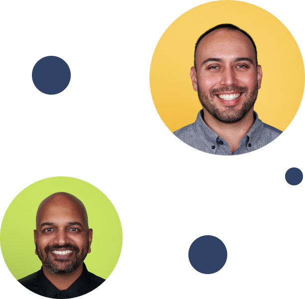 Two avatars of happy LiveControl employees.
