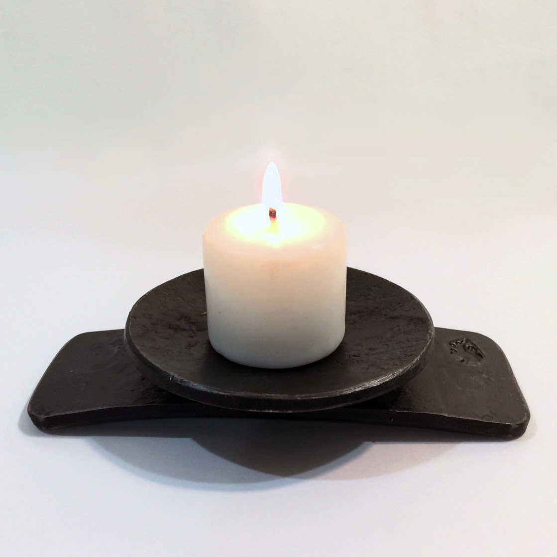 Zen Candle Holder Oak Hill Iron + Wood