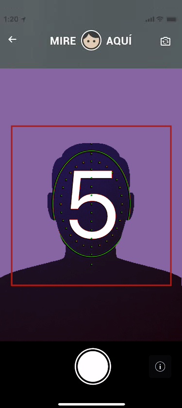 Captura de pantalla para tomarse una foto de perfil