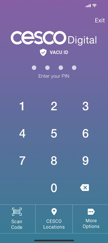 Captura de pantalla de entrar código de acceso
