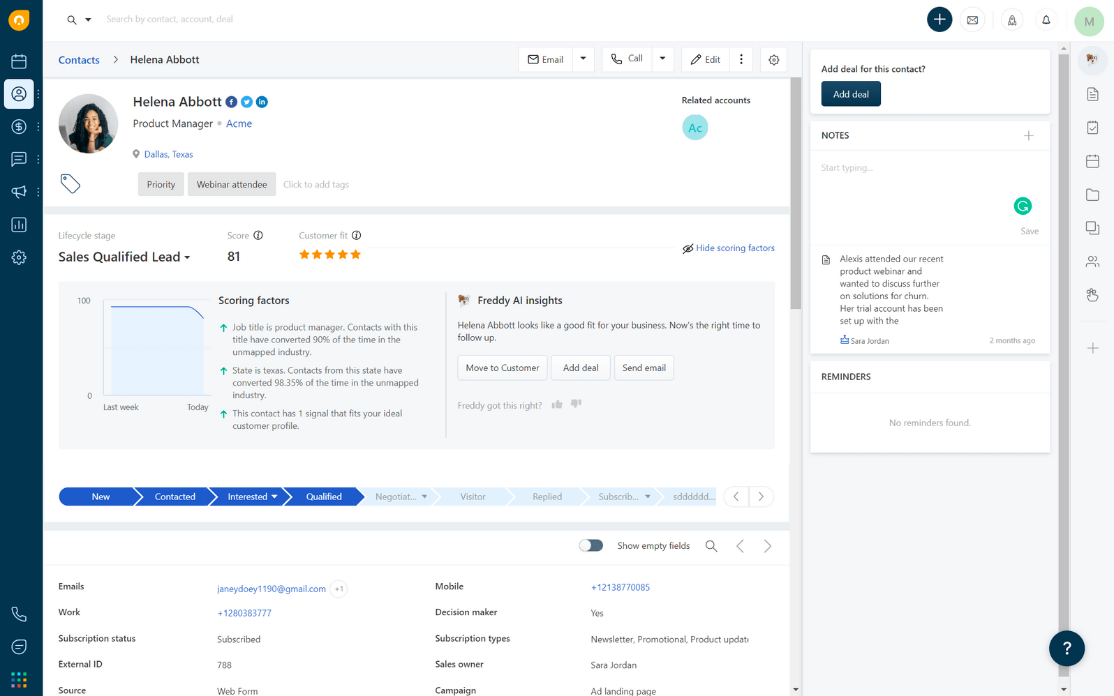 Freshworks CRM software