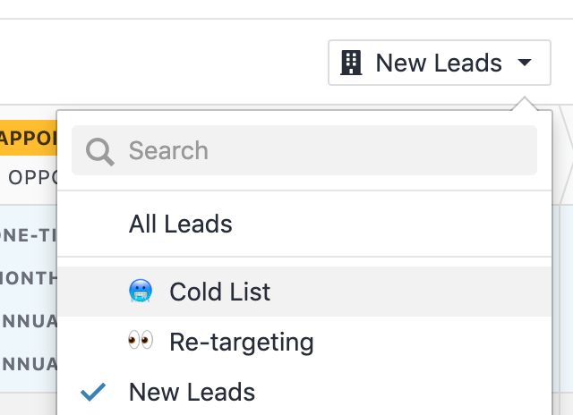 Customizable pipeline view in Close
