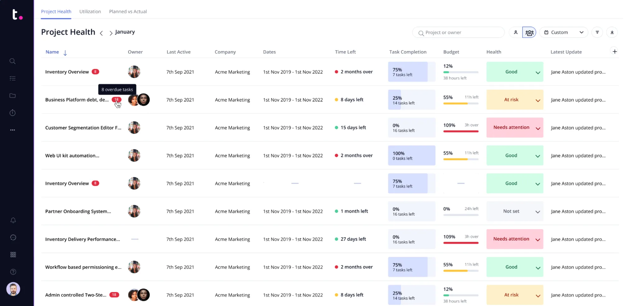 Remote project management tool Teamwork
