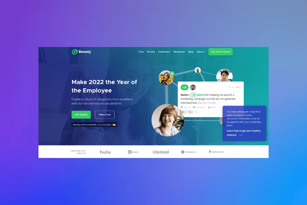 bonusly remote recognition platform