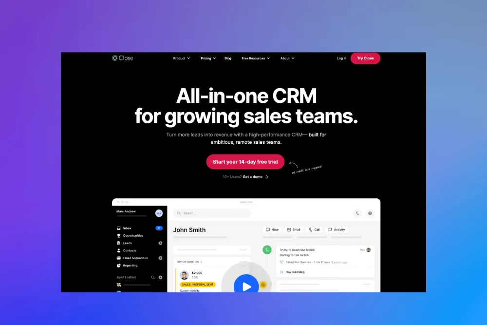 Close communication and productivity for remote sales teams