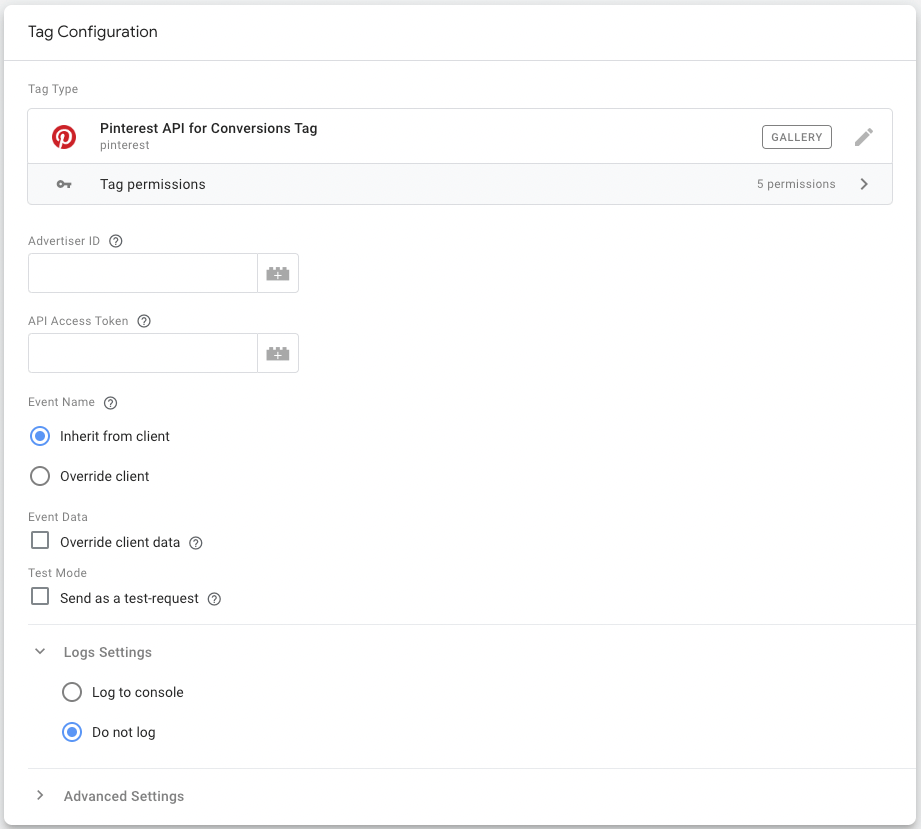 Implémenter Pinterest API Conversions avec GTM server-side
