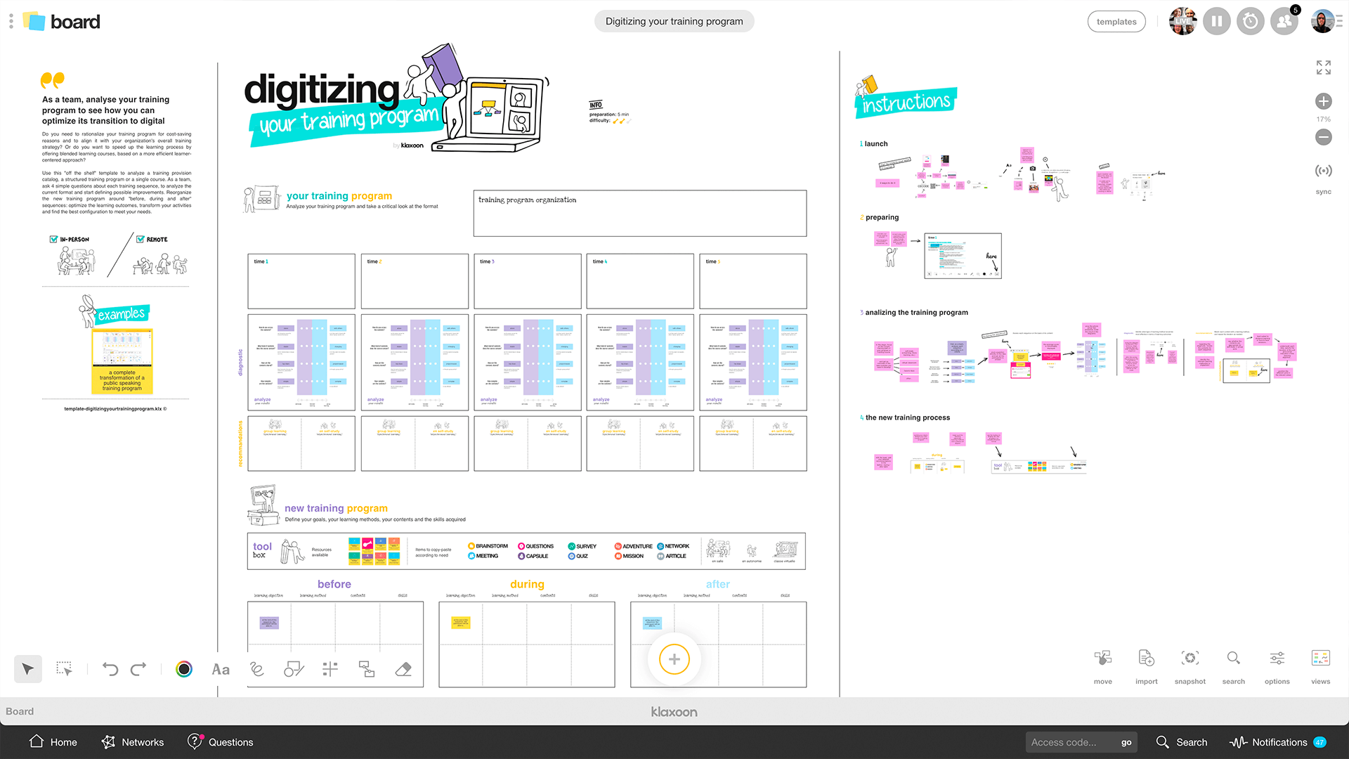 Digitizing a training easily digitize your training as a team Templates Klaxoon