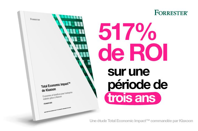 the total economic impact of Klaxoon concludes a 517% ROI over a three-year period