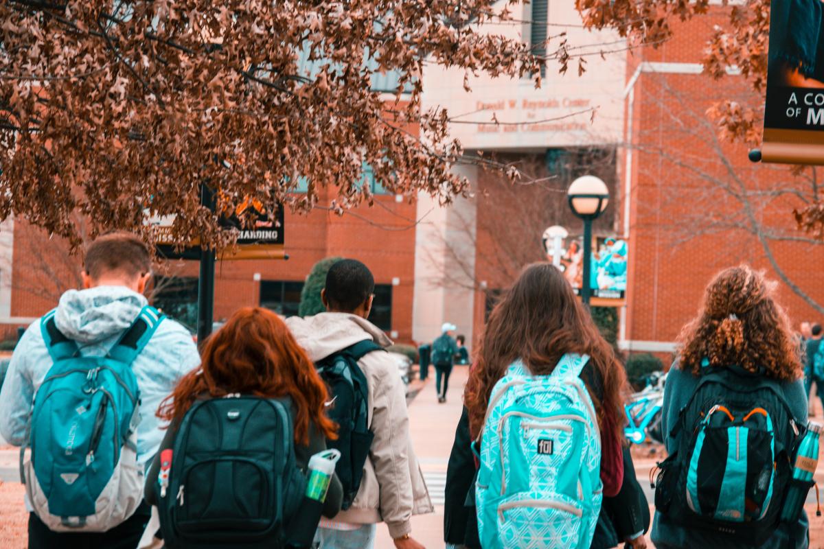 Kennedy lugar youth exchange and study program students walk to class.