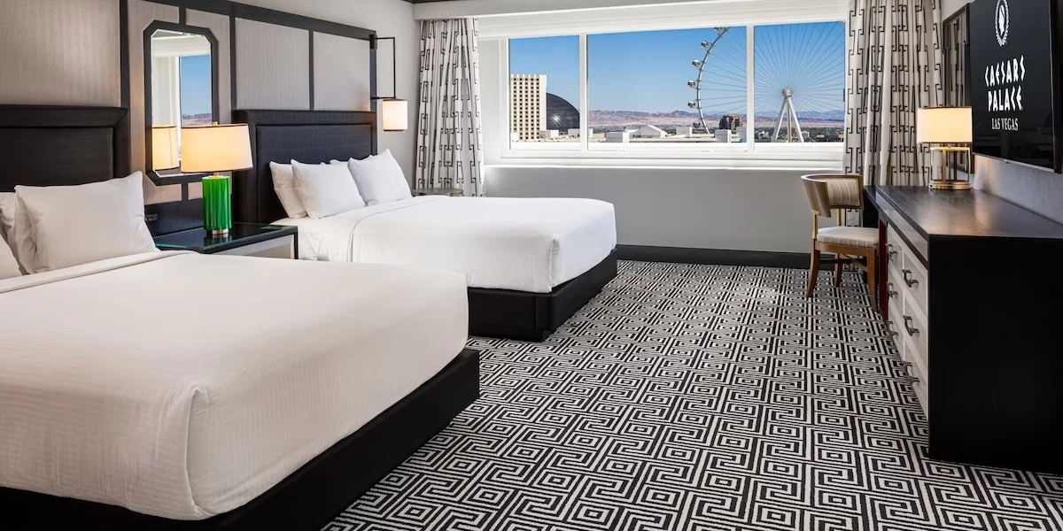 Colosseum Deluxe Room Two Queens Strip View Caesars Palace Las Vegas