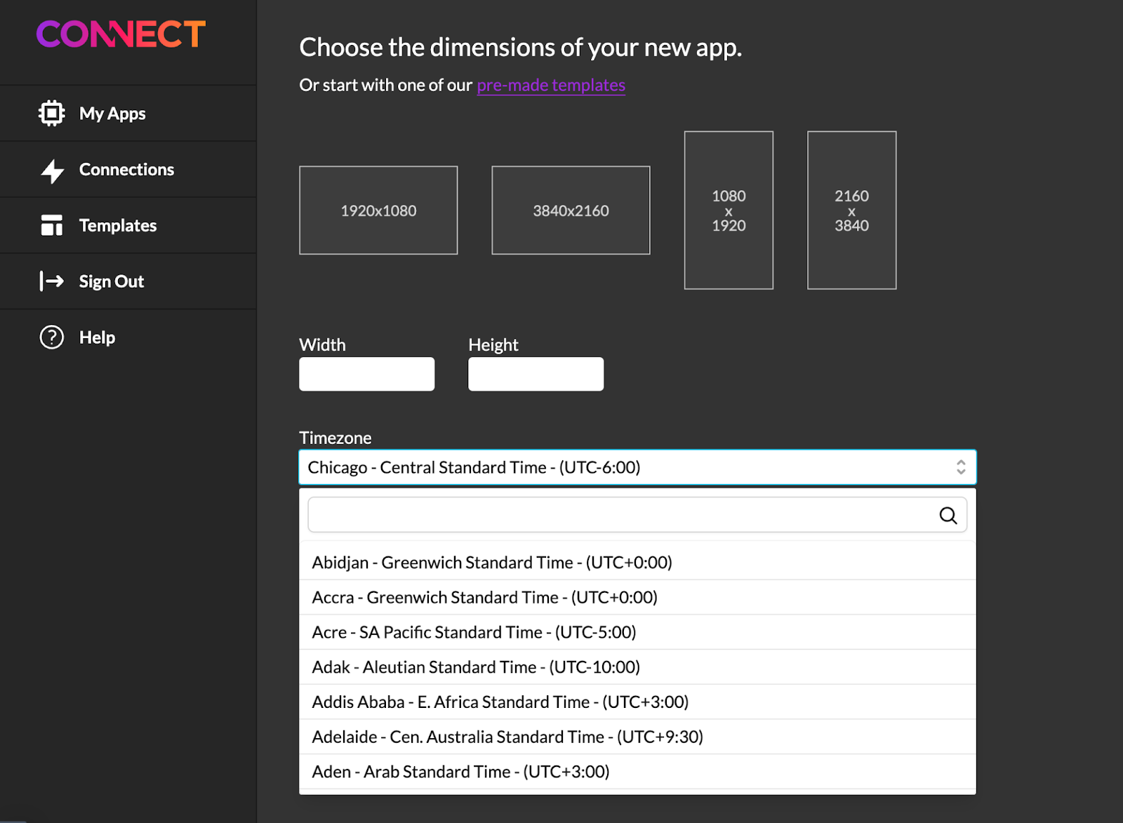 Creating a Connect App from Scratch