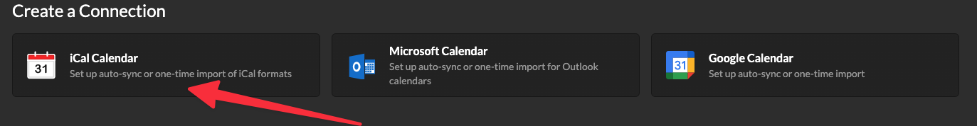Creating ICal URL Connections