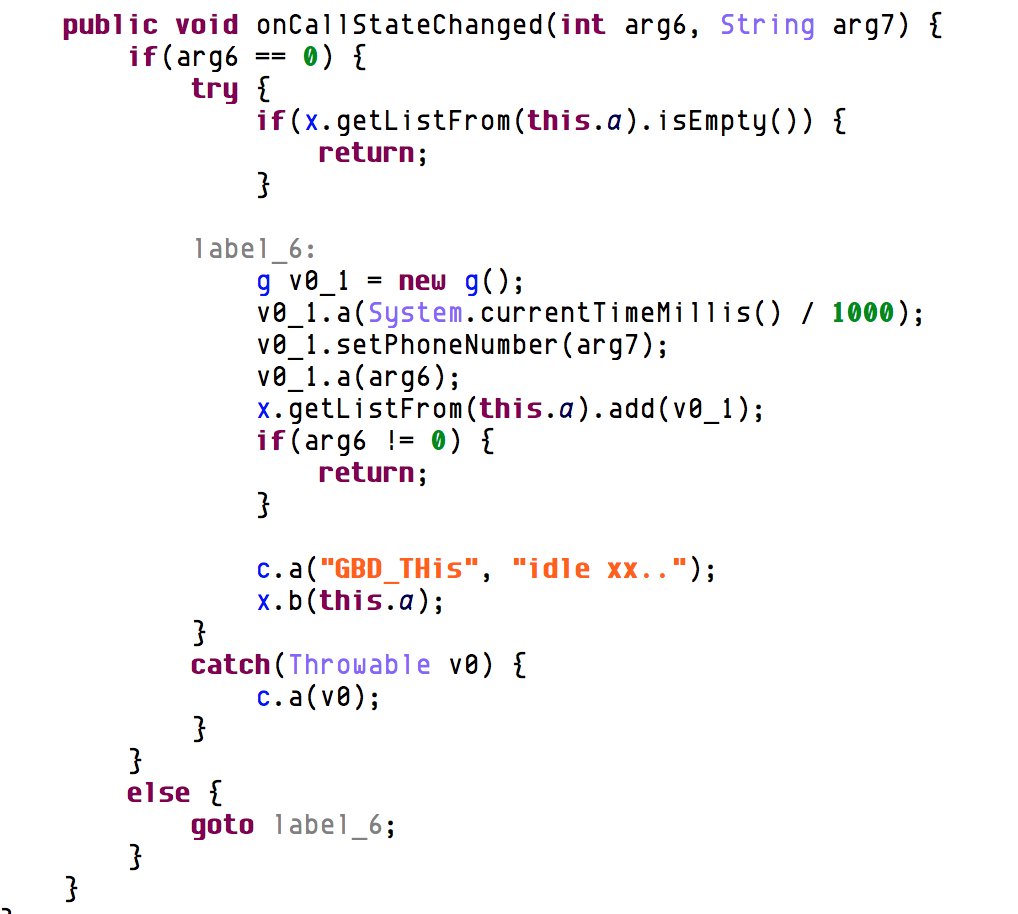 Code snippet
