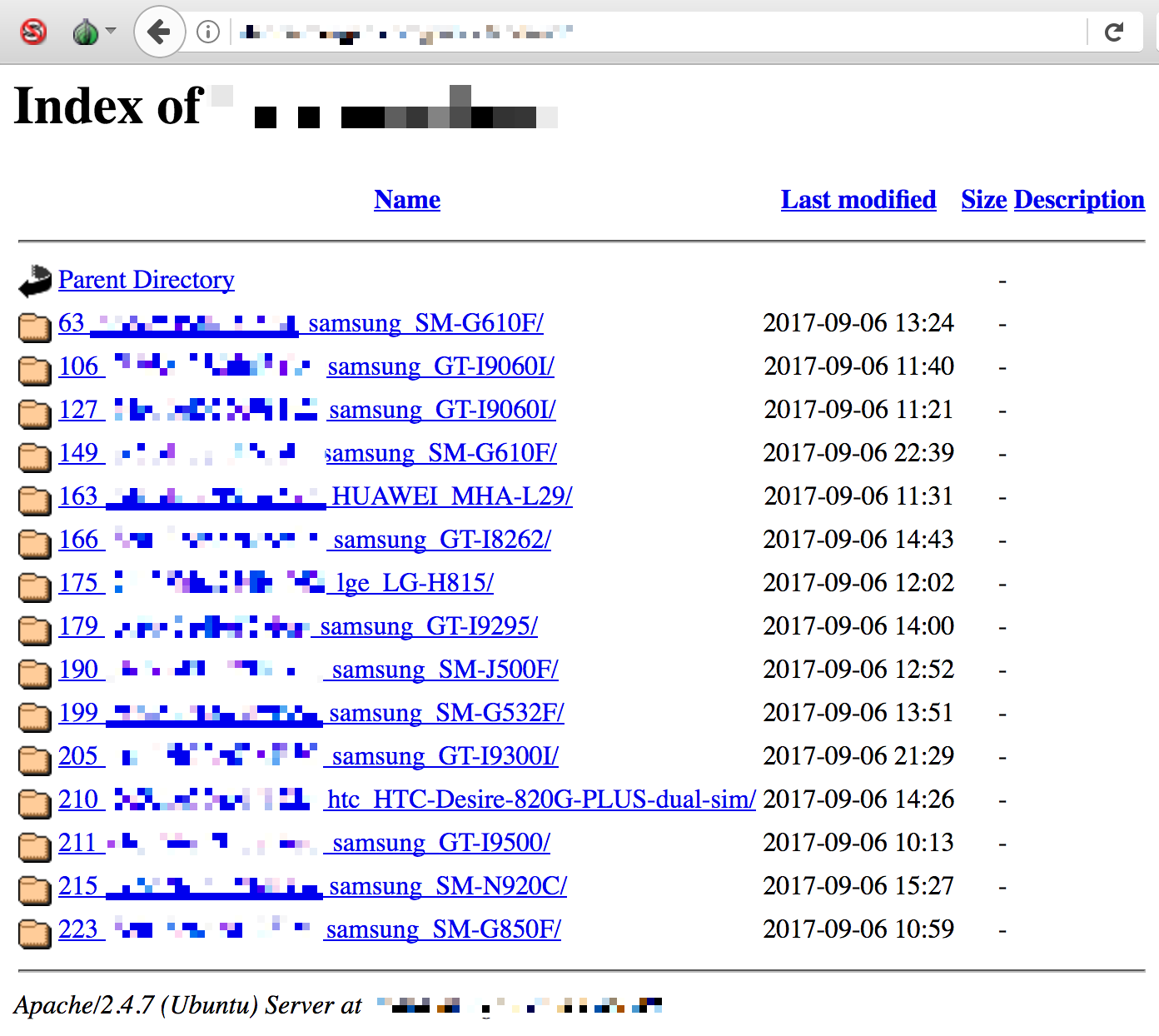 Indexed directories on C2 infrastructure