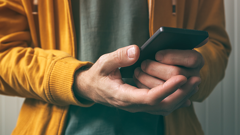 man holding phone