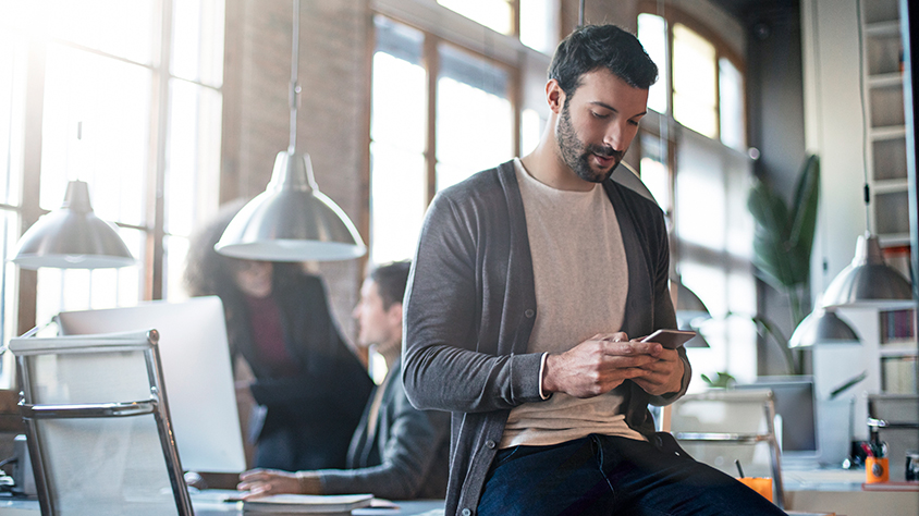 Man looking at phone