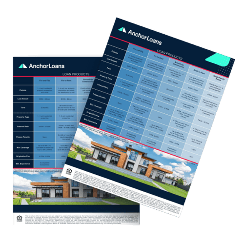 Anchor Loans Product Matrix