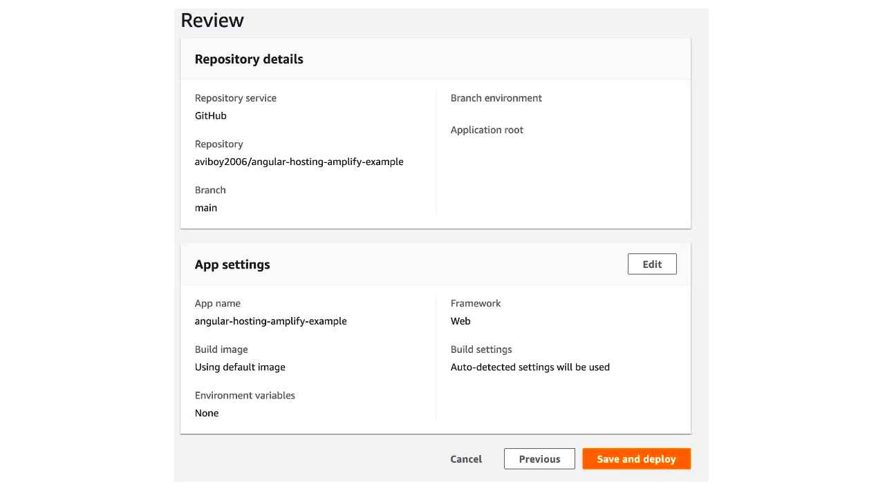 Save and deploy your react app settings