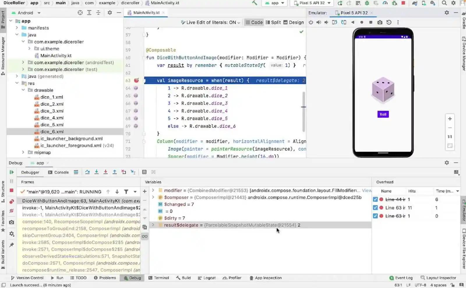Dashboard of Android Studio in live display, showcasing a host of functionalities.
