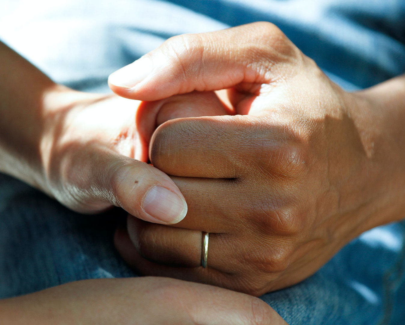 close up of two hands holding