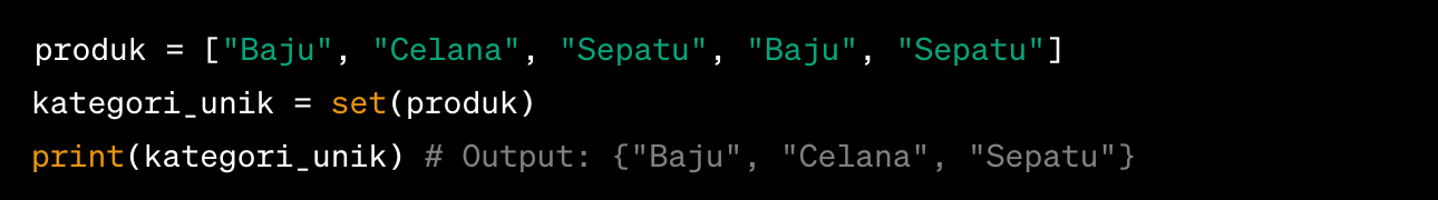 Tutorial Python: Tipe Data Set dan Cara Pakainya 2023 | RevoU