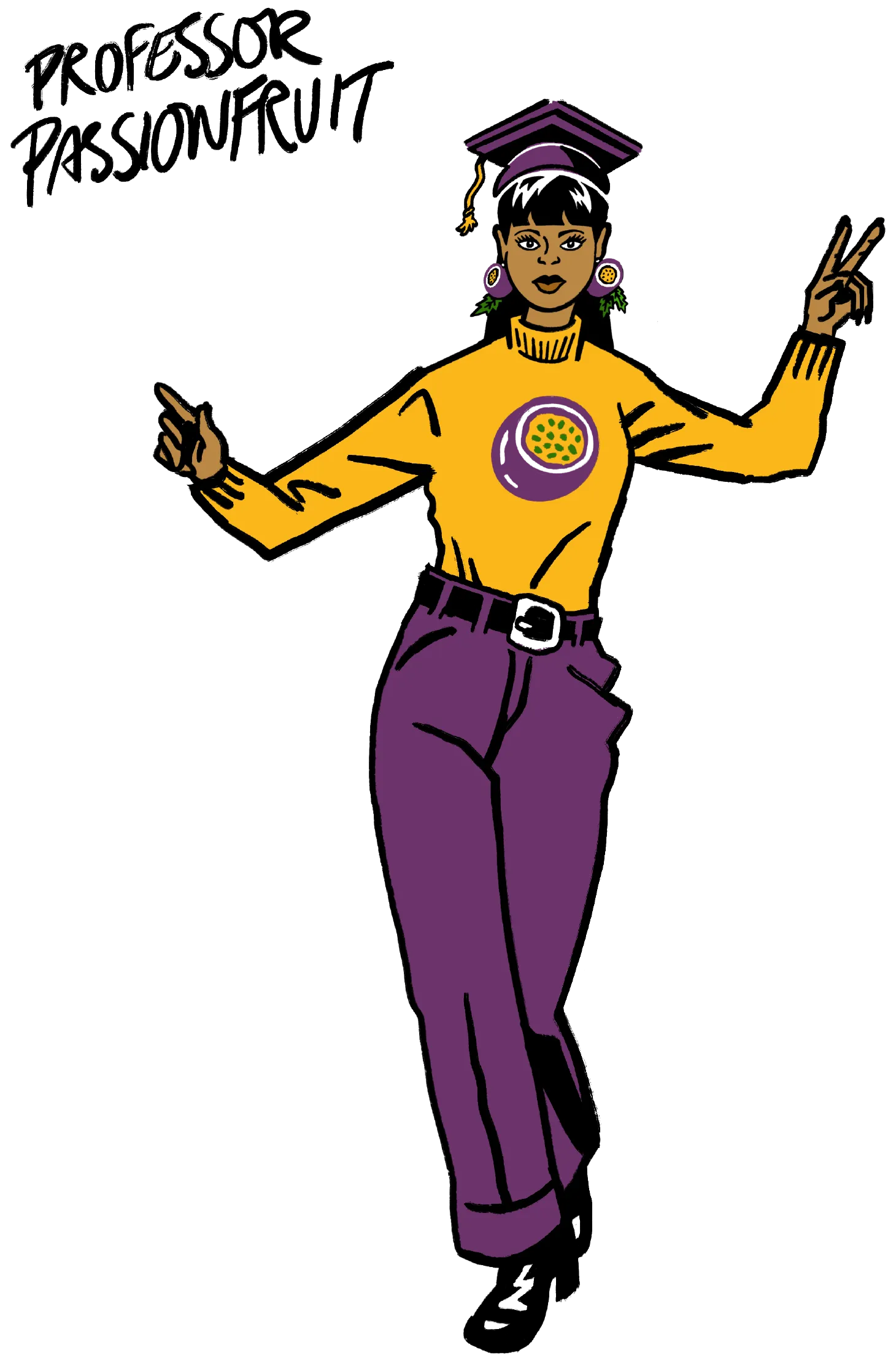 caricature of professor passionfruit