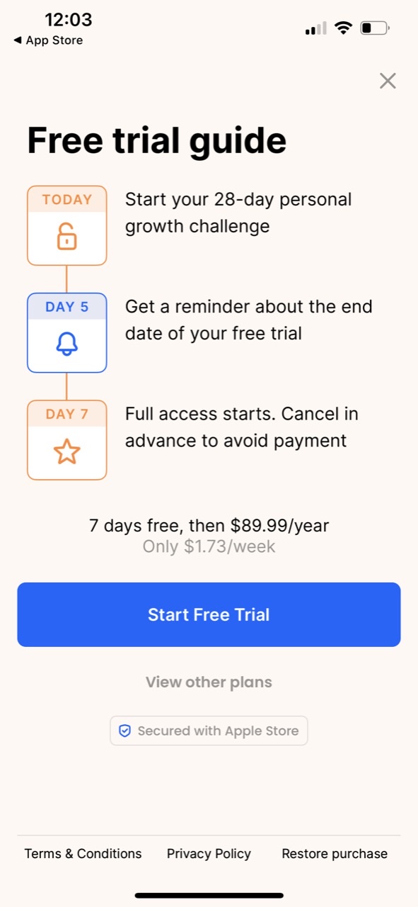 Headway Fun & Easy Growth — Paywall Screenshot (1M/mo)