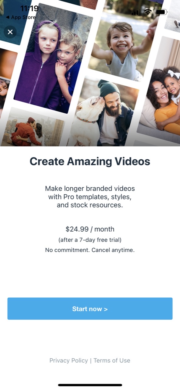 Vimeo Create Video Editor — Paywall Screenshot (300K/mo)