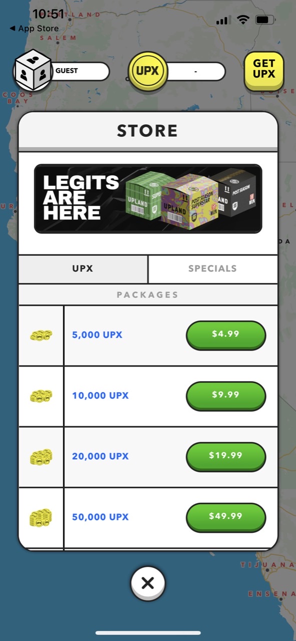 Upland Property Trading Game — Paywall Screenshot (100K/mo)