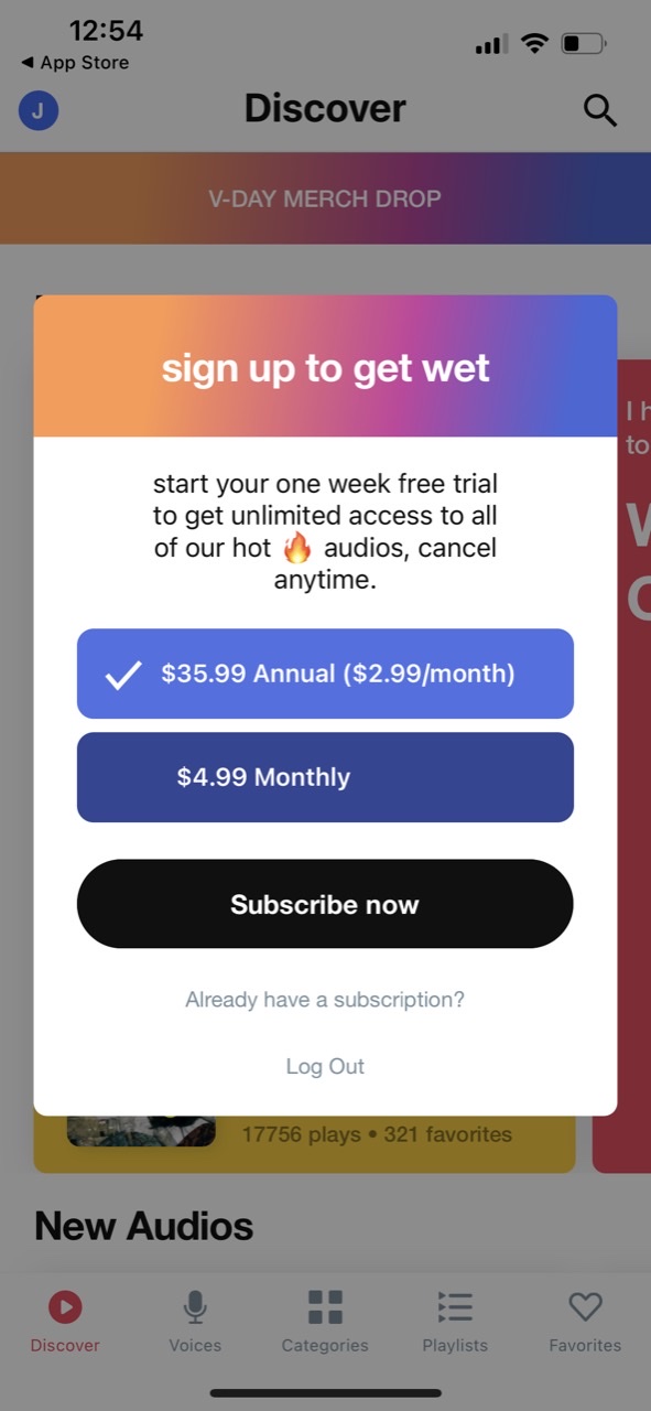 Quinn Audio Stories — Paywall Screenshot (200K/mo)