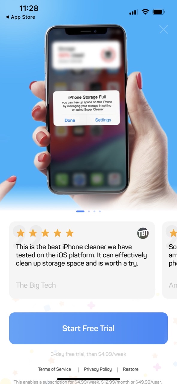 Super Cleaner Clean Storage — Paywall Screenshot (300K/mo)