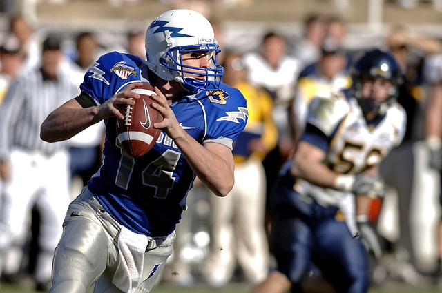 football player about to throw football