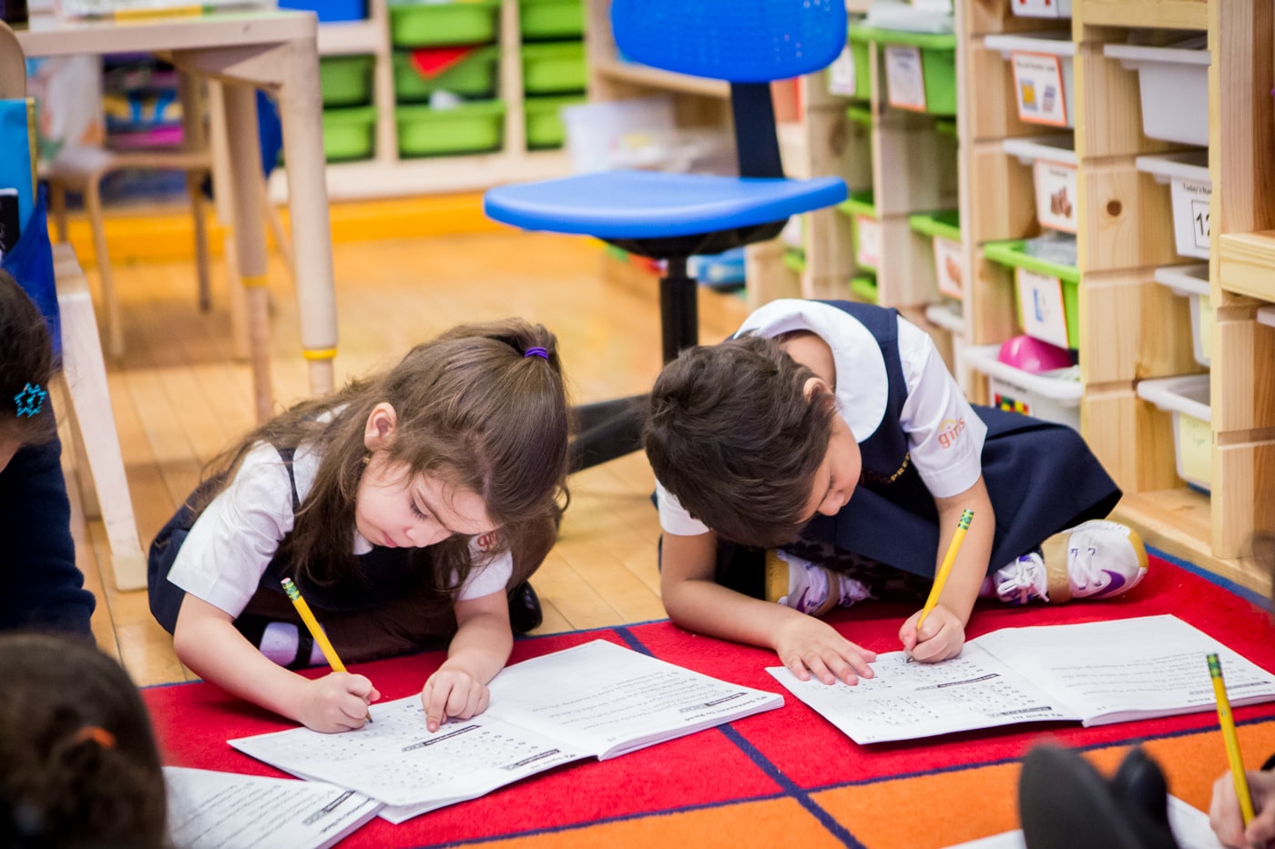 Students doing homework