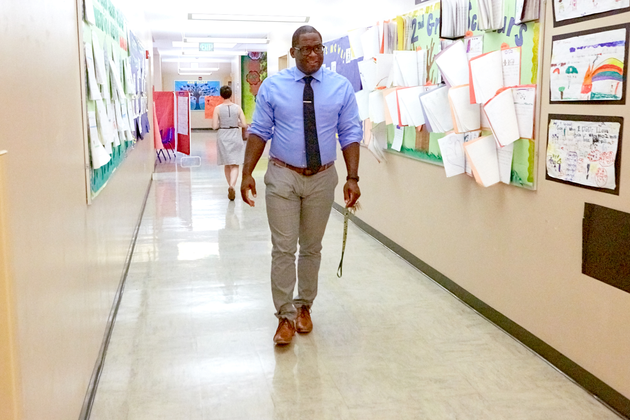 New Leaders teacher in a school hallway